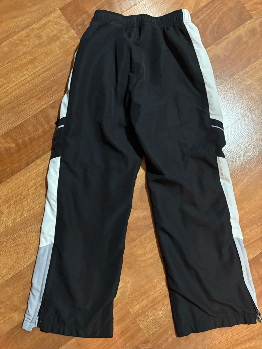 Nike Black Track Pants with White Side Panels Boys Size 8